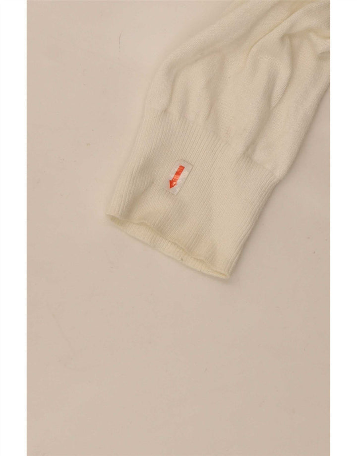 Tommy Hilfiger Mens Crew Neck Jumper Sweater Medium White Colourblock