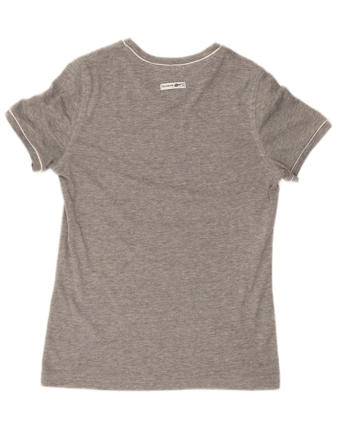 REEBOK Womens Graphic T-Shirt Top UK 14 Medium Grey Cotton