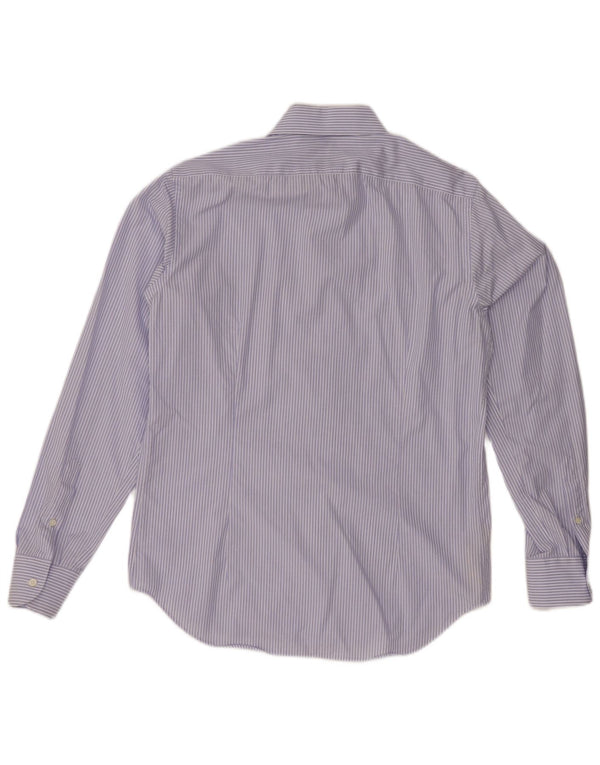 MASSIMO DUTTI Mens Shirt Size 15 38 Medium Blue Pinstripe Cotton