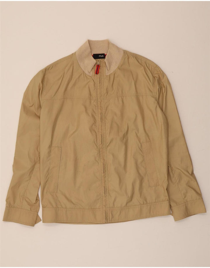 FILA Mens Bomber Jacket UK 36 Small Beige Polyester Vintage Fila and Second-Hand Fila from Messina Hembry 