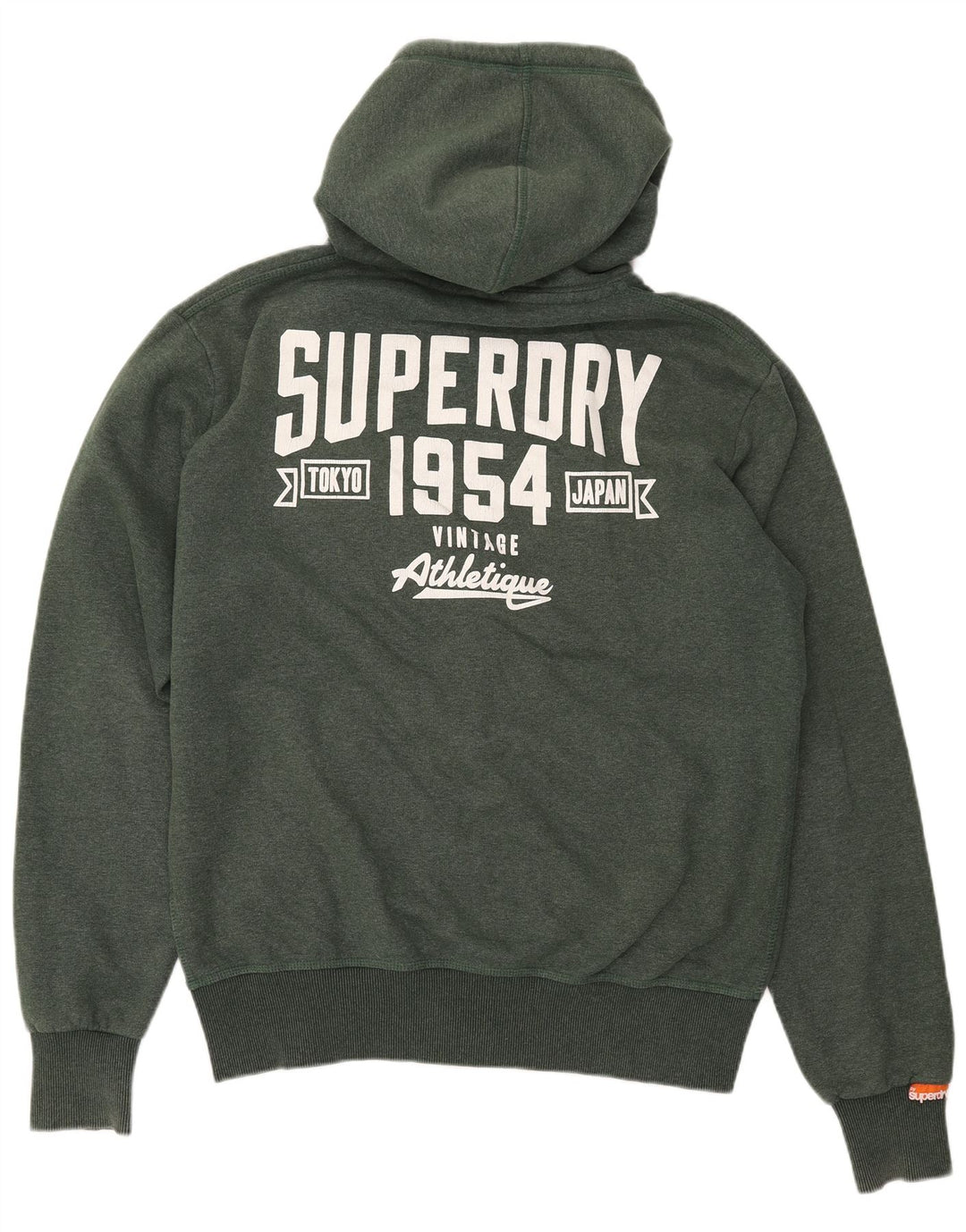 SUPERDRY Mens Graphic Zip Hoodie Sweater 2XL Khaki Polyester
