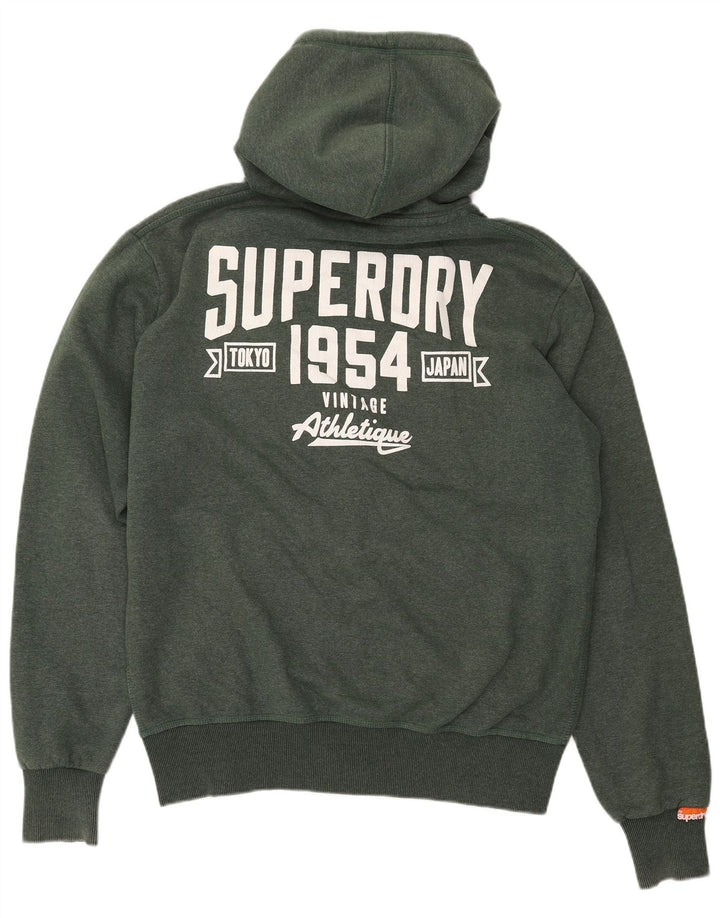 SUPERDRY Mens Graphic Zip Hoodie Sweater 2XL Khaki Polyester