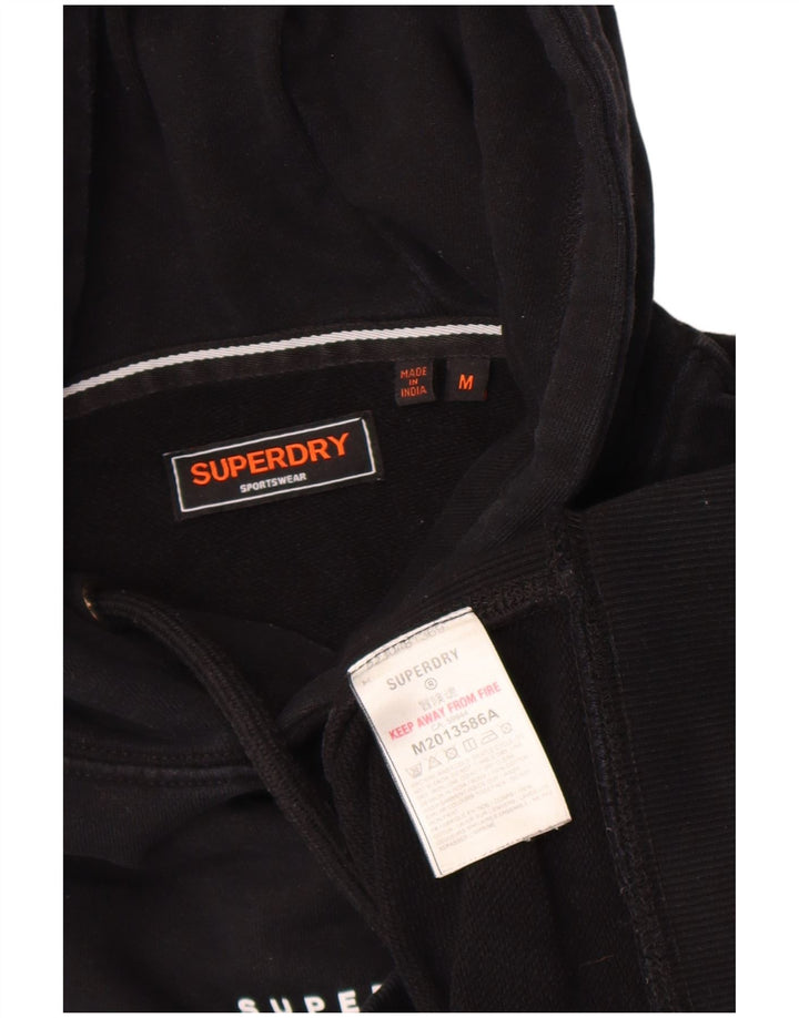 Superdry Mens Hoodie Jumper Medium Black Cotton