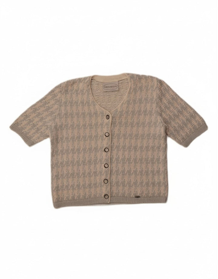 Giesswein Womens Cardigan Sweater EU 38 Medium White Houndstooth