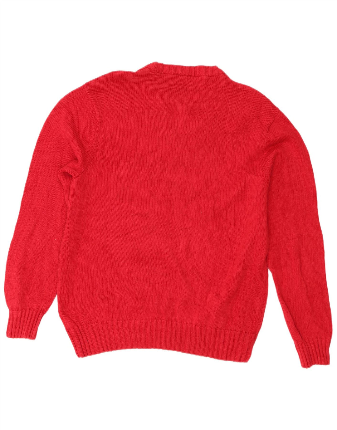 Chaps Mens Crew Neck Jumper Sweater Large Red Cotton