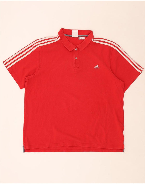 ADIDAS Mens Polo Shirt 2XL Red Cotton