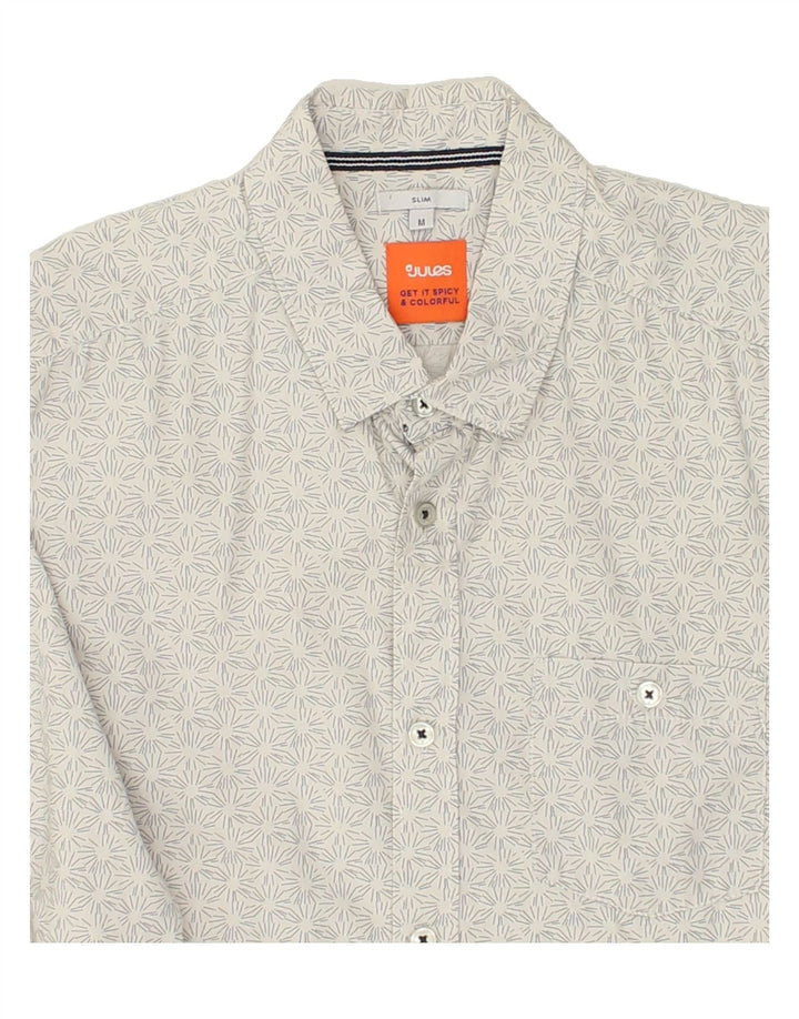 JULES Mens Slim Shirt Medium Grey Floral Cotton | Vintage Jules | Thrift | Second-Hand Jules | Used Clothing | Messina Hembry 