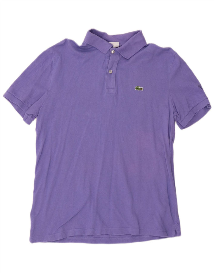 LACOSTE Mens Slim Fit Polo Shirt Size 6 XL Purple Cotton