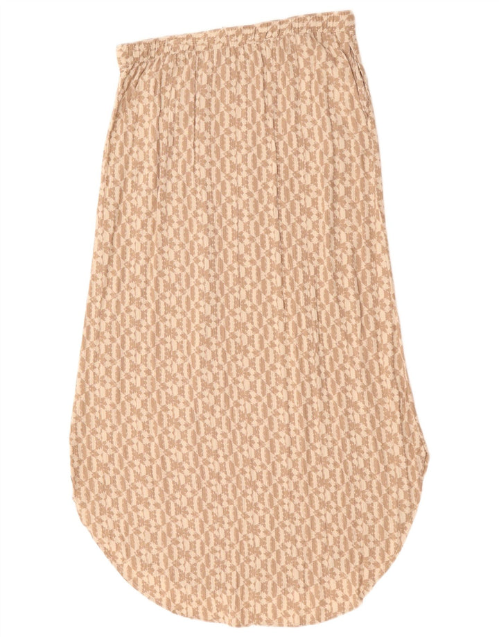 Eddie Bauer Womens Maxi Skirt UK 14 Medium W30 Beige Geometric Rayon