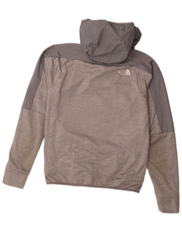The North Face Mens Zip Neck Hoodie Jumper Small Grey Colourblock Polyester