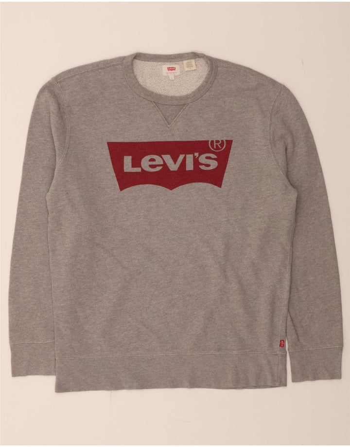 LEVI'S Mens Graphic Sweatshirt Jumper Large Grey Vintage Levi's and Second-Hand Levi's from Messina Hembry 