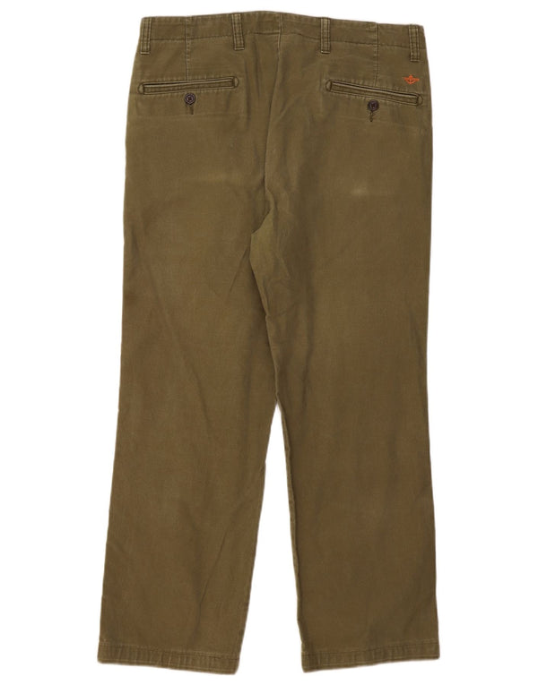 Dockers Mens Straight Chino Trousers W34 L27 Khaki Cotton