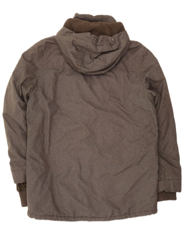 Mountain Warehouse Mens Hooded Parka Jacket UK 40 Large Khaki Polyester