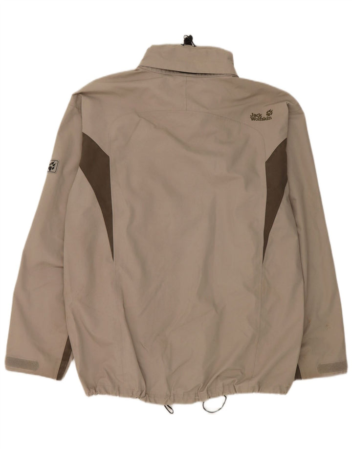Jack Wolfskin Mens Rain Jacket UK 40/42 Large Grey Colourblock Polyester