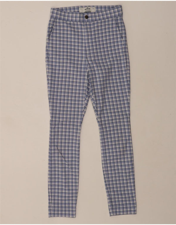 Hollister Womens High Waist Skinny Chino Trousers Small W27 L28 Blue Check