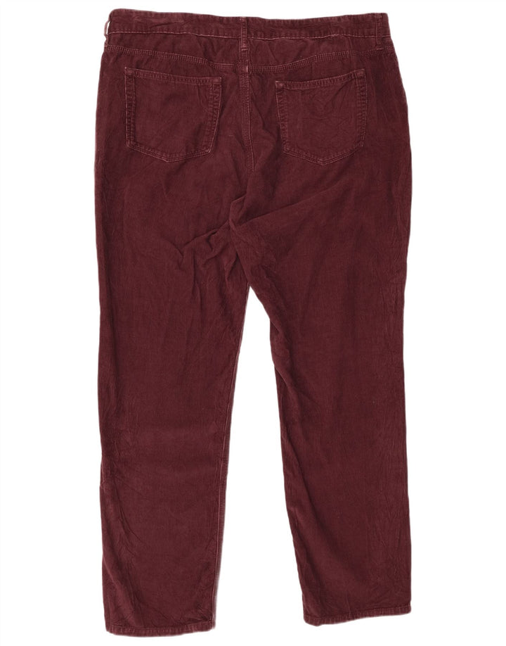 EDDIE BAUER Womens Boyfriend Corduroy Trousers US 18 2XL W38 L31 Burgundy