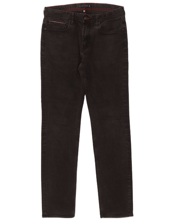 Tommy Hilfiger Mens Denton Stretch Straight Jeans W34 L36 Black Cotton