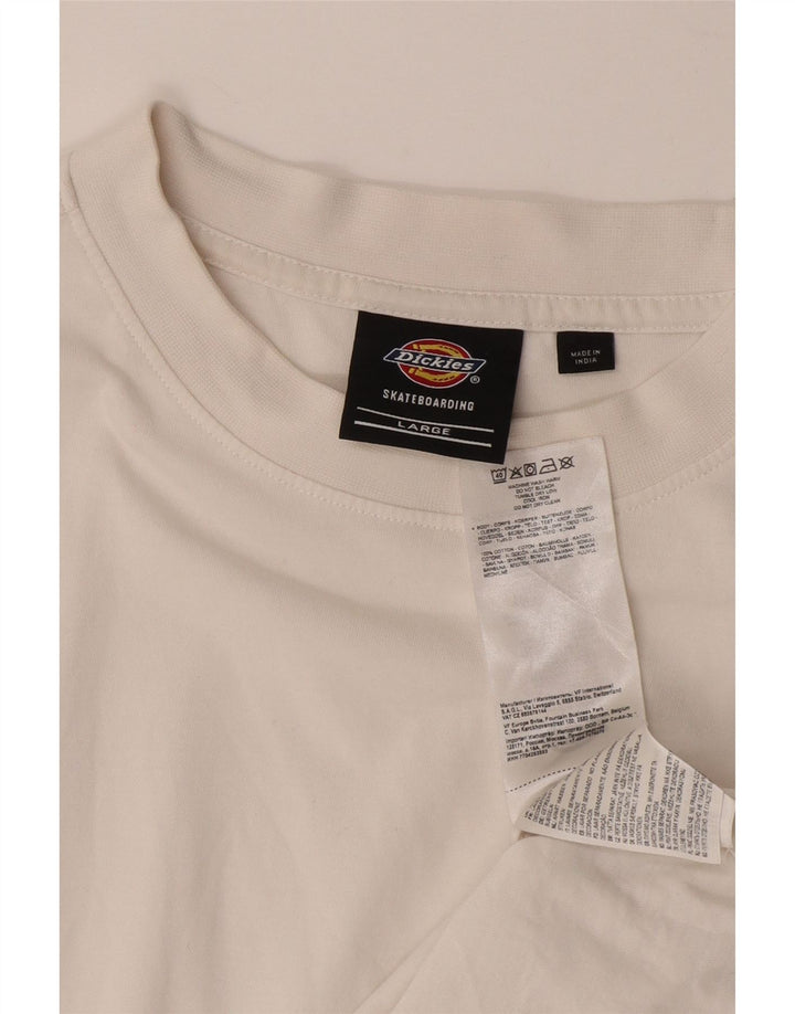 DICKIES Mens T-Shirt Top Large White Cotton