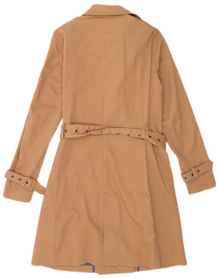 Zara Womens Trench Coat UK 14 Medium Beige Cotton