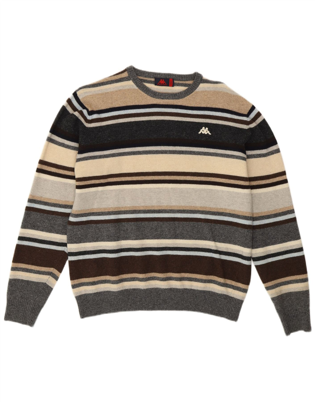 KAPPA Womens Crew Neck Jumper Sweater UK 16 Large Multicoloured Striped