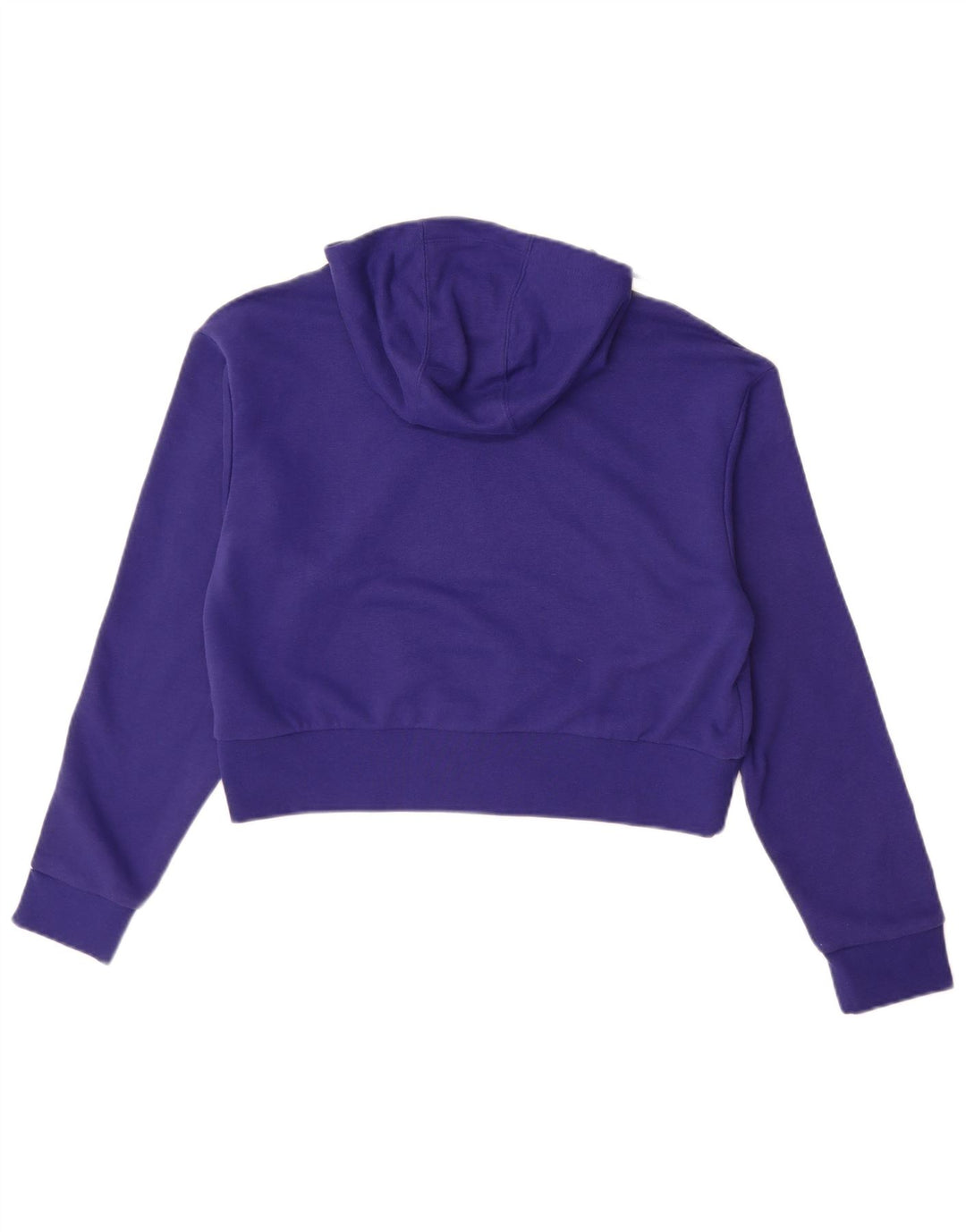 ADIDAS Girls Crop Graphic Hoodie Jumper 13-14 Years Purple Floral Cotton