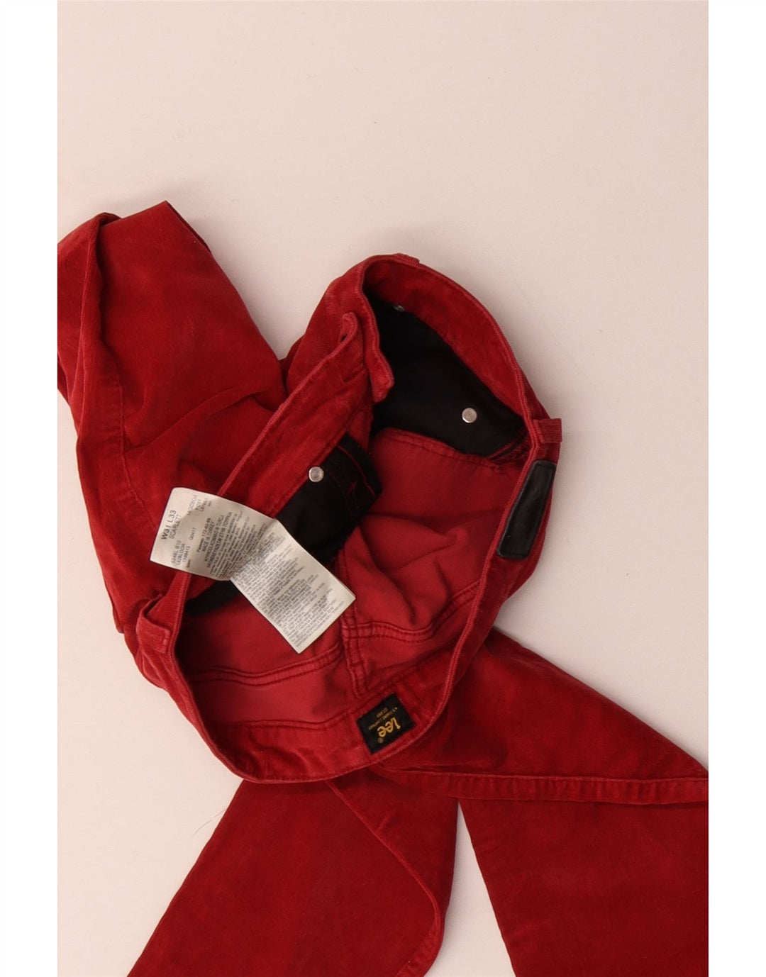 LEE Womens Scarlett Skinny Corduroy Trousers W31 L33 Red Cotton