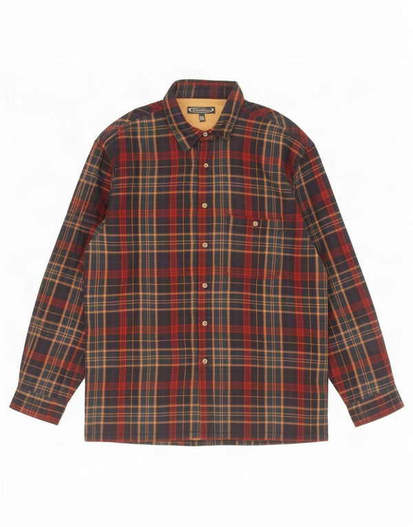 Vintage Mens Lumberjack Flannel Shirt 2XL Navy Blue Check Cotton