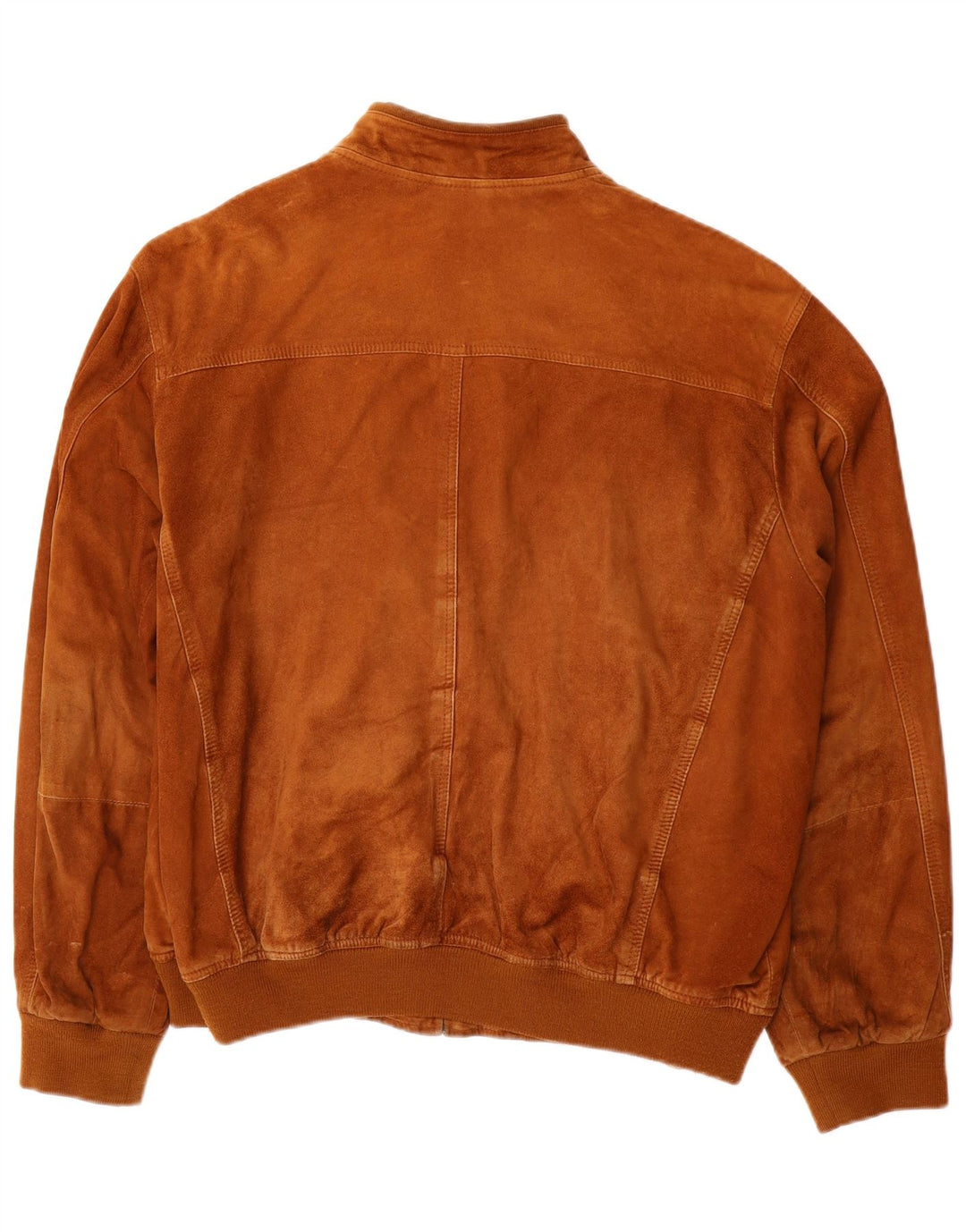 VINTAGE Mens Suede Bomber Jacket IT 54 2XL Beige Leather