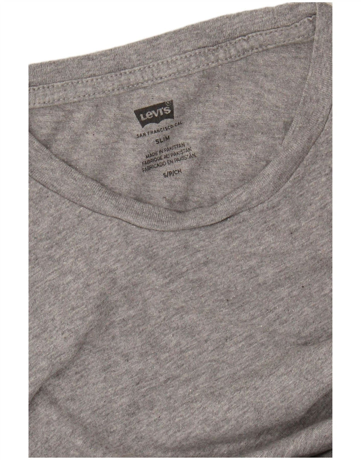 LEVI'S Mens Slim Fit T-Shirt Top Small Grey Flecked