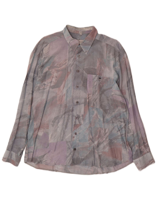 Club D'Amingo Mens Abstract Pattern Shirt Size 43/44 XL Multicoloured