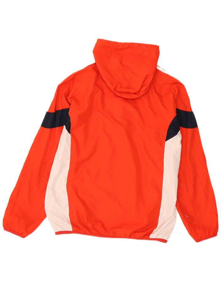 Adidas Mens Hooded Tracksuit Top Jacket Medium Red Colourblock Polyester