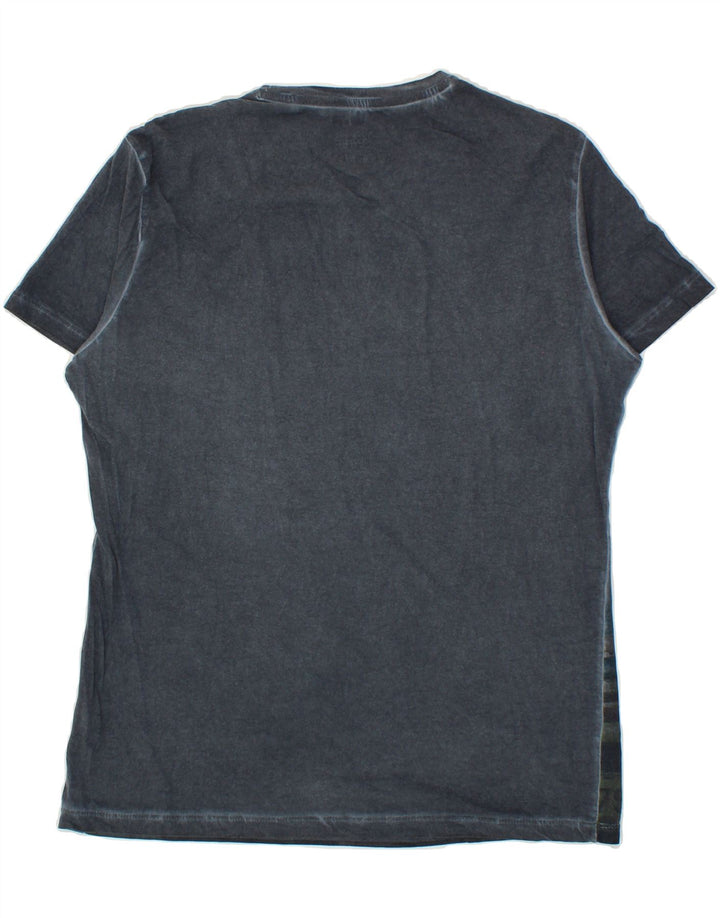 GAS Mens Graphic T-Shirt Top Medium Navy Blue Vintage Gas and Second-Hand Gas from Messina Hembry 