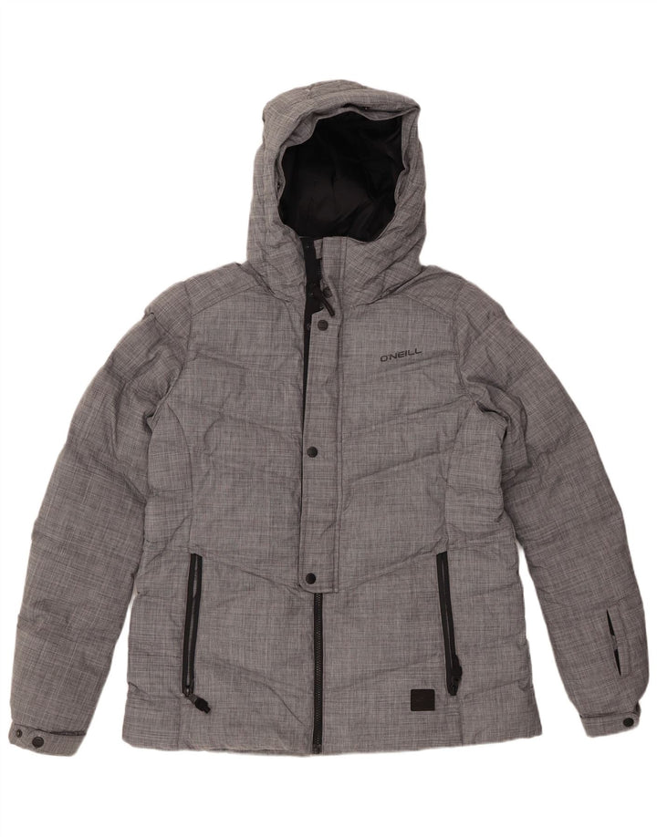 O'NEILL Womens Hooded Padded Jacket UK 16 Large Grey