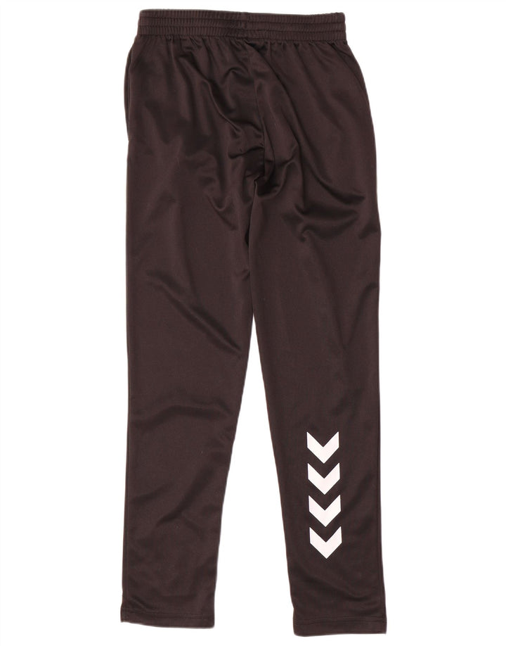 HUMMEL Boys Graphic Tracksuit Trousers 14-15 Years Black Polyester
