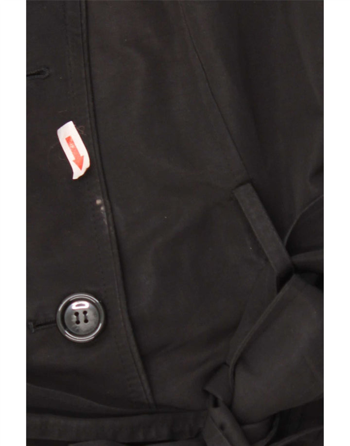 Marks & Spencer Womens Trench Coat UK 10 Small Black Polyester