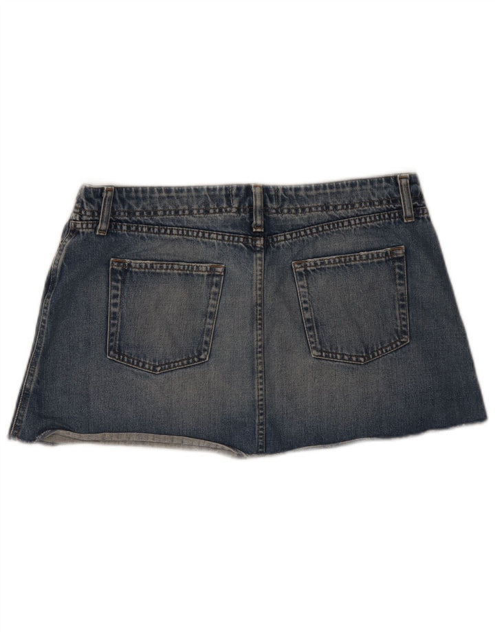 Benetton Womens Denim Mini Skirt IT 46 Large W32 Blue Cotton