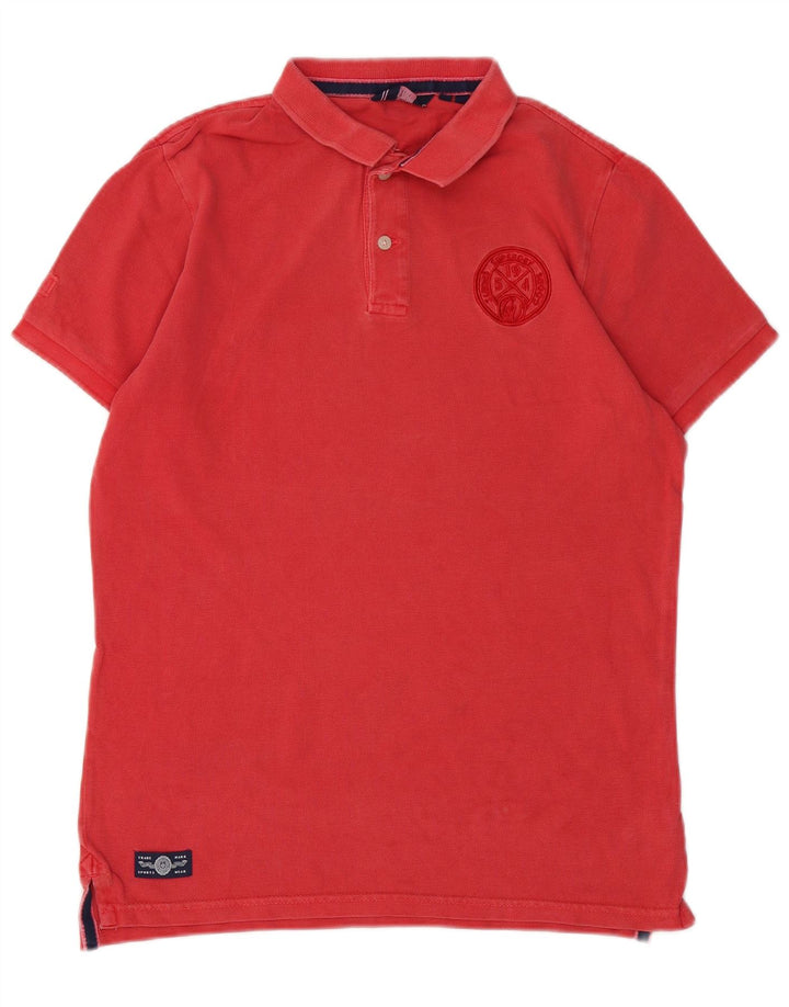 Superdry Mens Polo Shirt Medium Red Cotton