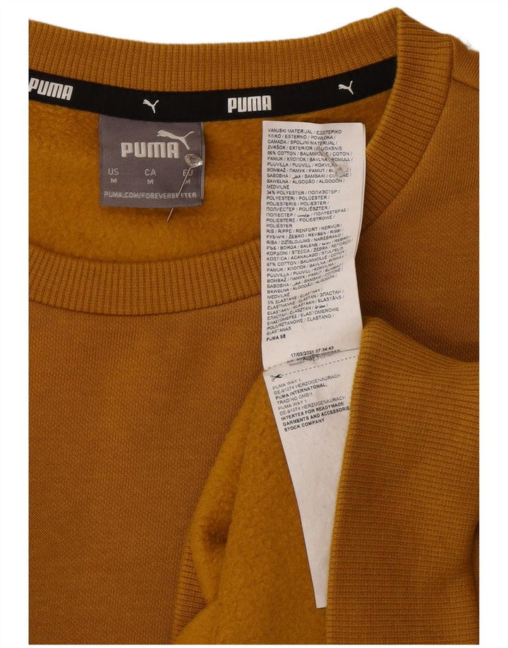 Puma Mens Sweatshirt Jumper Medium Yellow Cotton