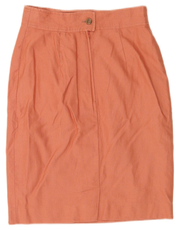 Marella Womens High Waist Pencil Skirt UK 12 Medium W24 Orange Cotton