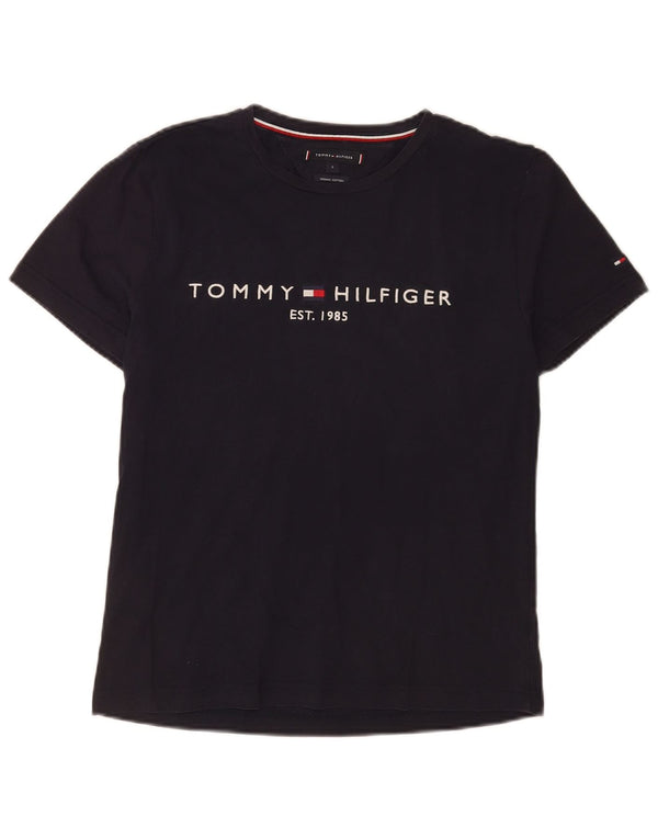 Tommy Hilfiger Mens Graphic T-Shirt Top Small Navy Blue Cotton