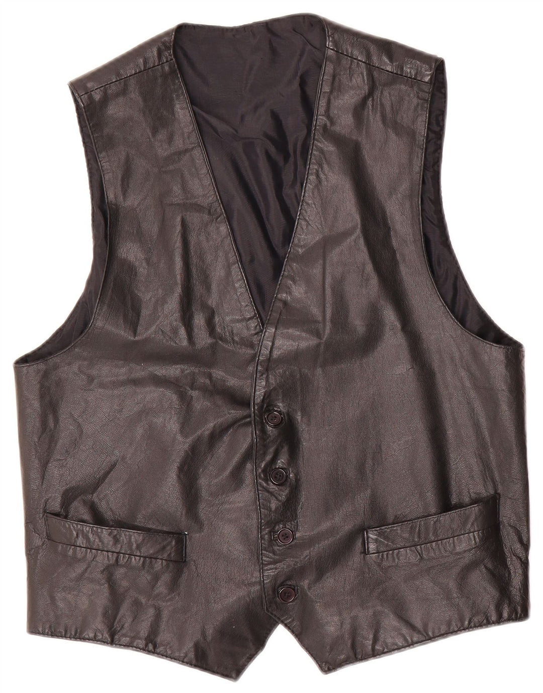 Conbipel Mens Leather Waistcoat IT 52 Large Black