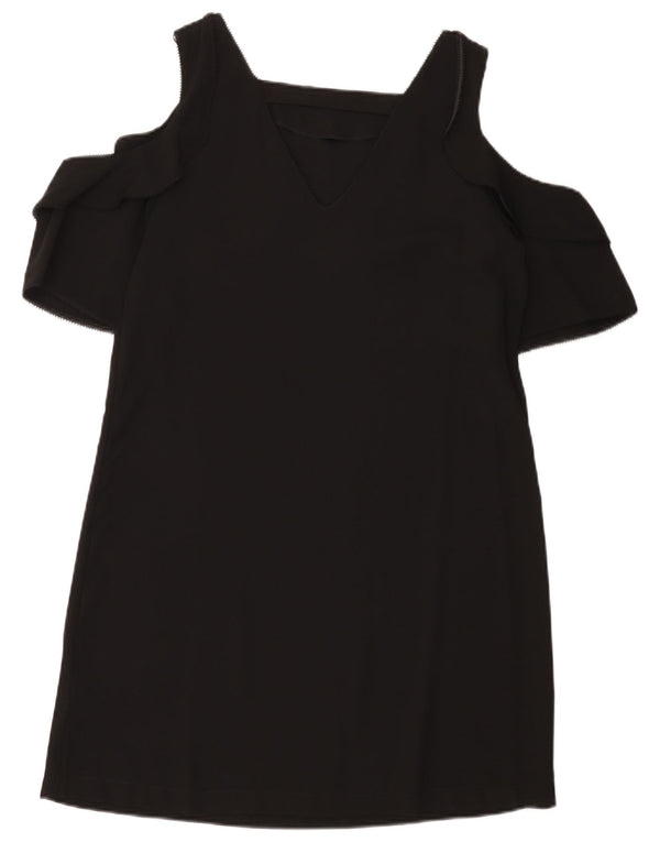 Next Womens Off Shoulder Dress UK 12 Medium Black Polyester