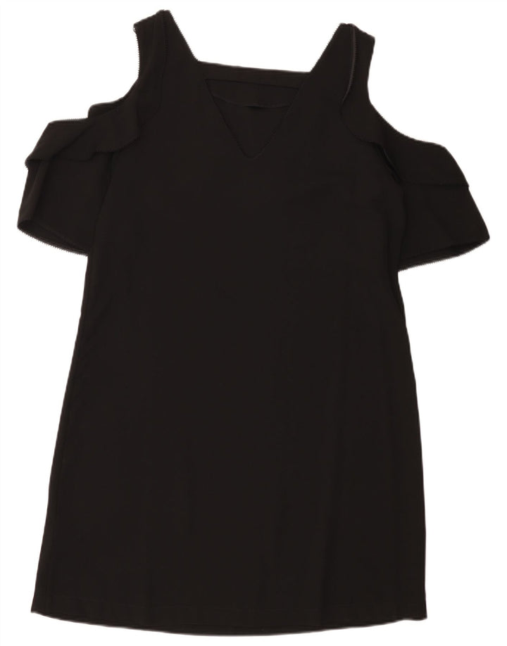 Next Womens Off Shoulder Dress UK 12 Medium Black Polyester