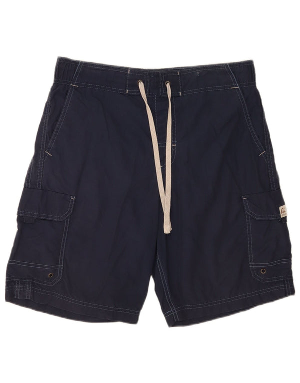 Marks & Spencer Mens Cargo Swimming Shorts Medium Navy Blue Cotton