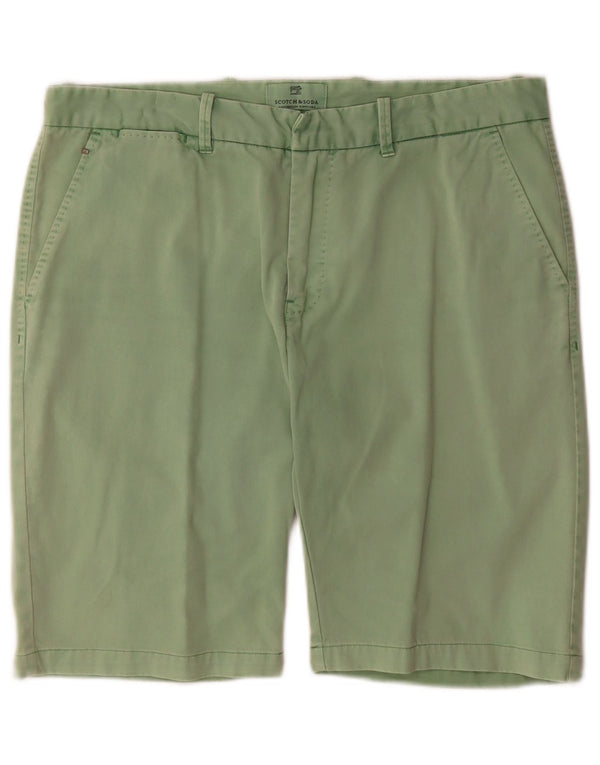 Scotch & Soda Mens Chino Shorts W34 Large Green Cotton