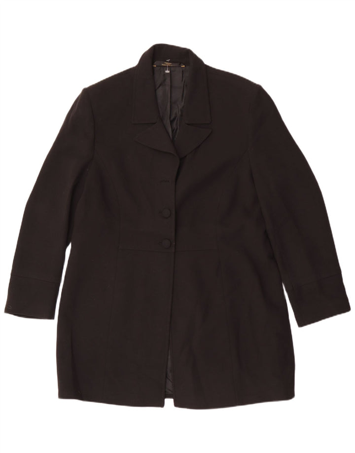 Marks & Spencer Womens St. Michael Overcoat UK 18 XL Black Polyester