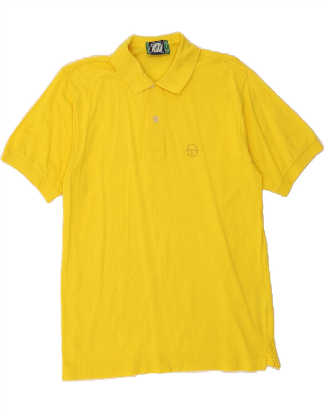 SERGIO TACCHINI Mens Polo Shirt Small Yellow Cotton Vintage Sergio Tacchini and Second-Hand Sergio Tacchini from Messina Hembry 