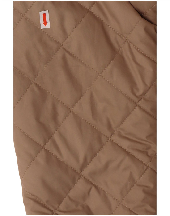 HOLLISTER Womens Hooded Quilted Jacket UK 10 Small Beige Polyester