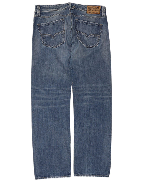 DIESEL Mens Larkee Regular Fit Straight Jeans W34 L32 Blue Cotton