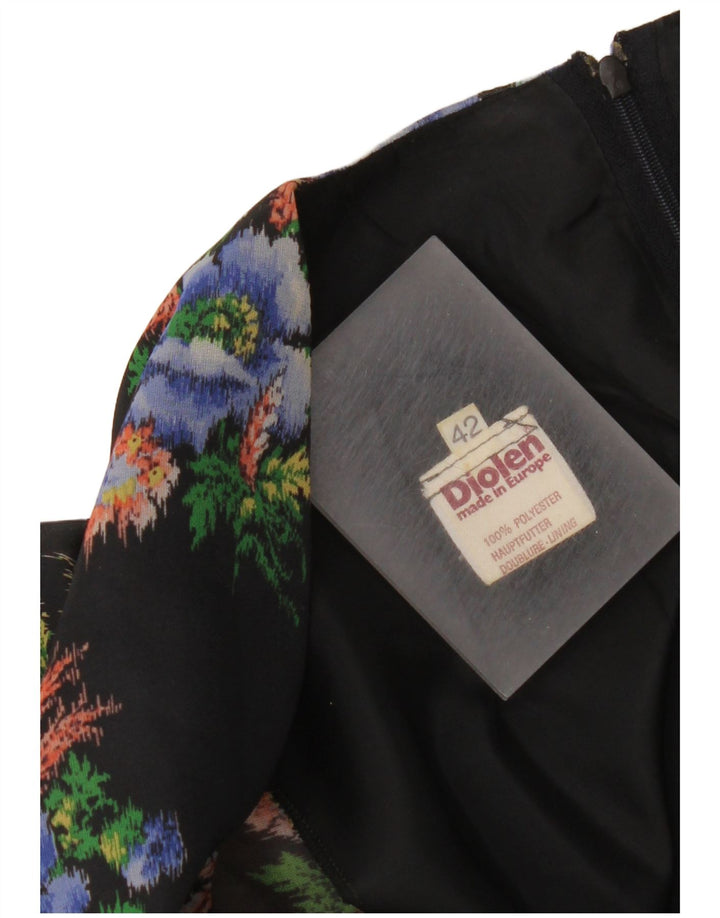 Diolen Womens Maxi Dress EU 42 Large Black Floral Polyester